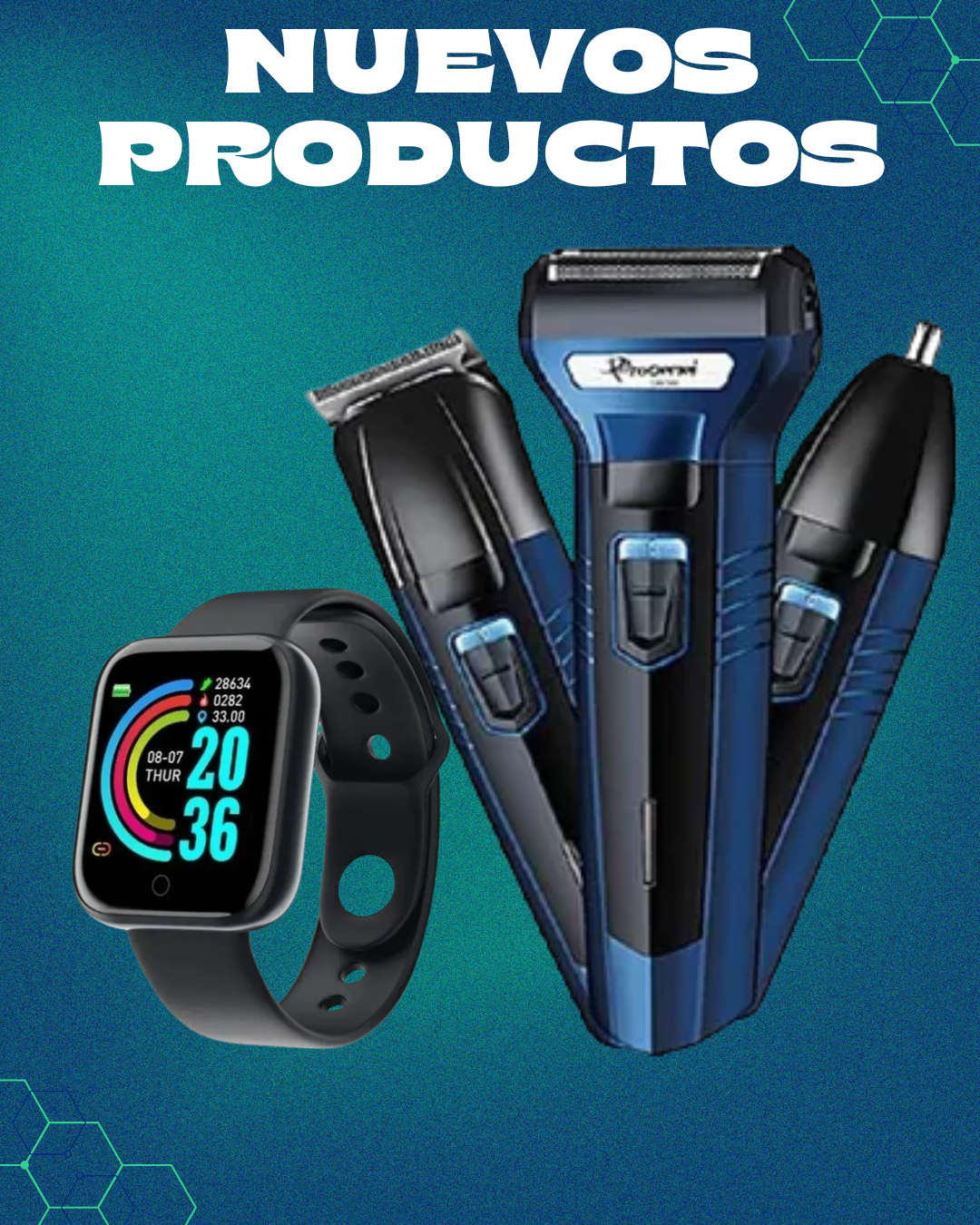 RELOJ Y68 + PATILLERA GEEMY 3 EN 1